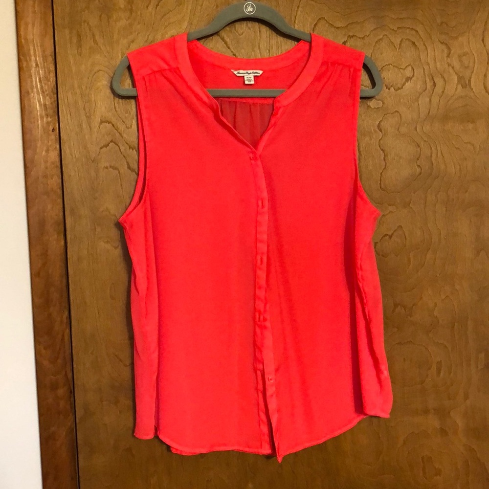 Sheer sleeveless blouse!